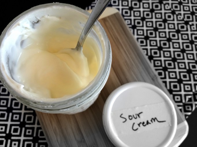 homemade sour cream jar