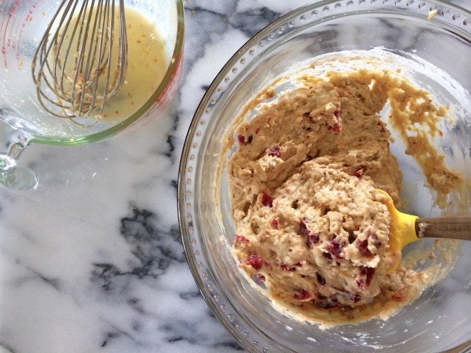 Blood orange & honey bread batter