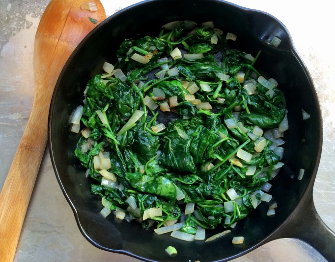 Garlicky Spinach Frittata - spinach & onions