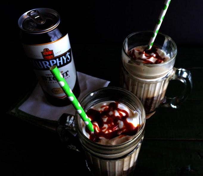 Irish stout floats with salted caramel