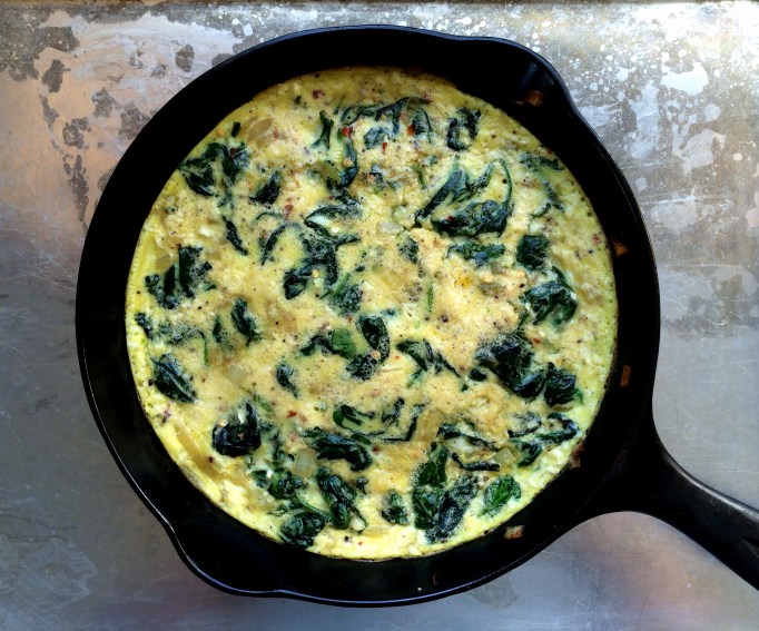 Garlicky Spinach Frittata