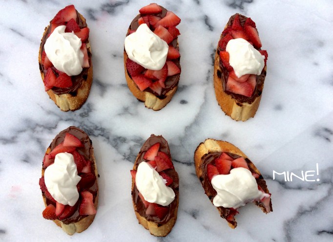 Strawberry Bruschetta w/ Nutella & Whipped Coconut Cream