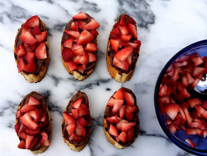 Strawberry Bruschetta w/ Nutella & Whipped Coconut Cream