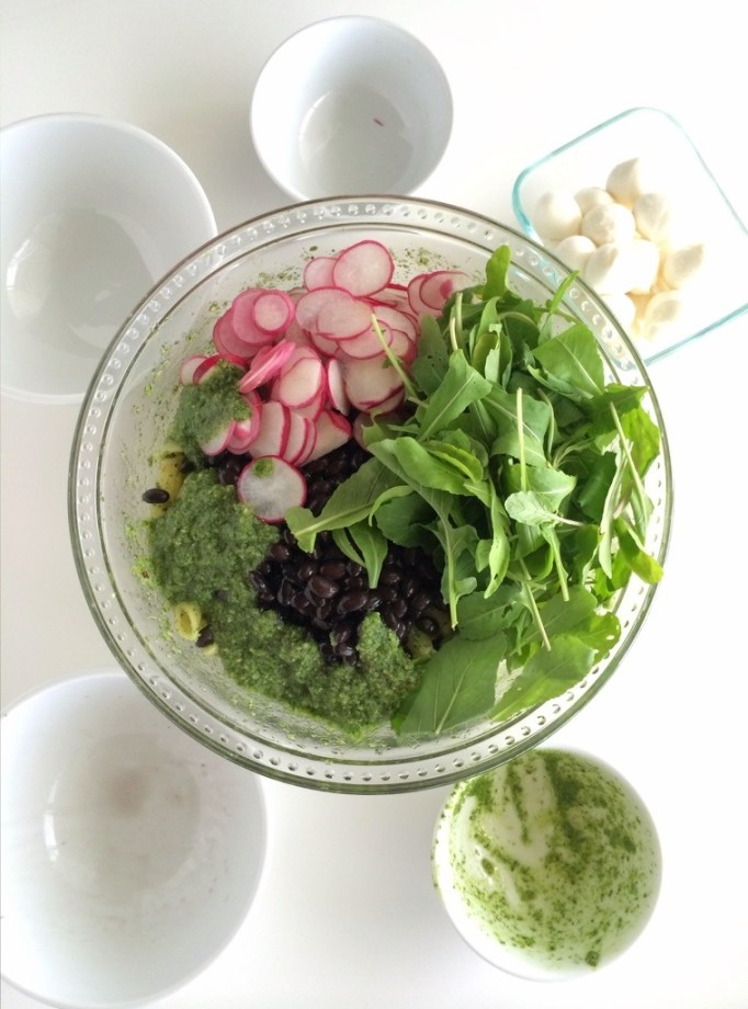 Spring Veggie Pasta w/ Cilantro Pesto
