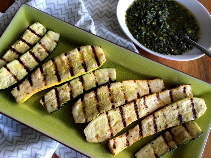 Grilled Summer Squash w/ Basil - Mint Gremolata
