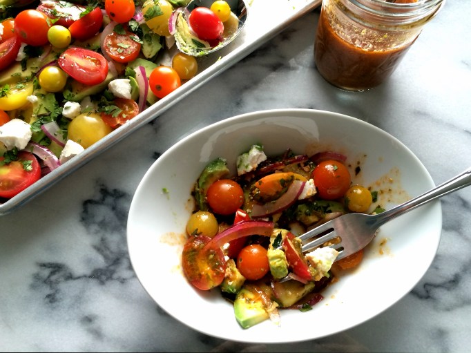 Tomato Avocado Salad with Spicy Lime Vinaigrette