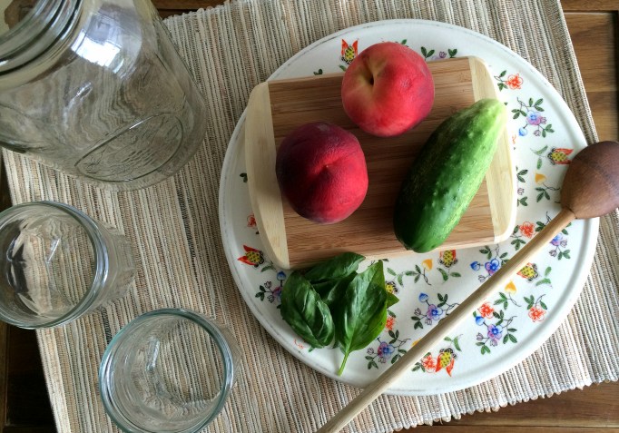 Peach Cucumber Basil Water