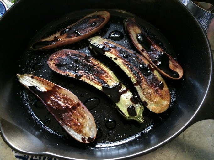 Charred Eggplant with Maple Balsamic Syrup