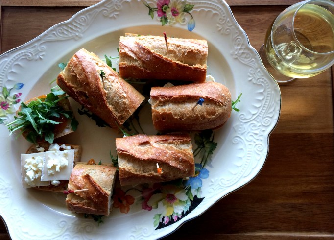 Apricot Brie Arugula Baguette Sandwiches