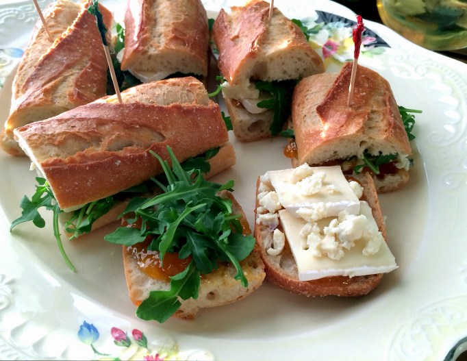 Apricot Brie Arugula Baguette Sandwiches