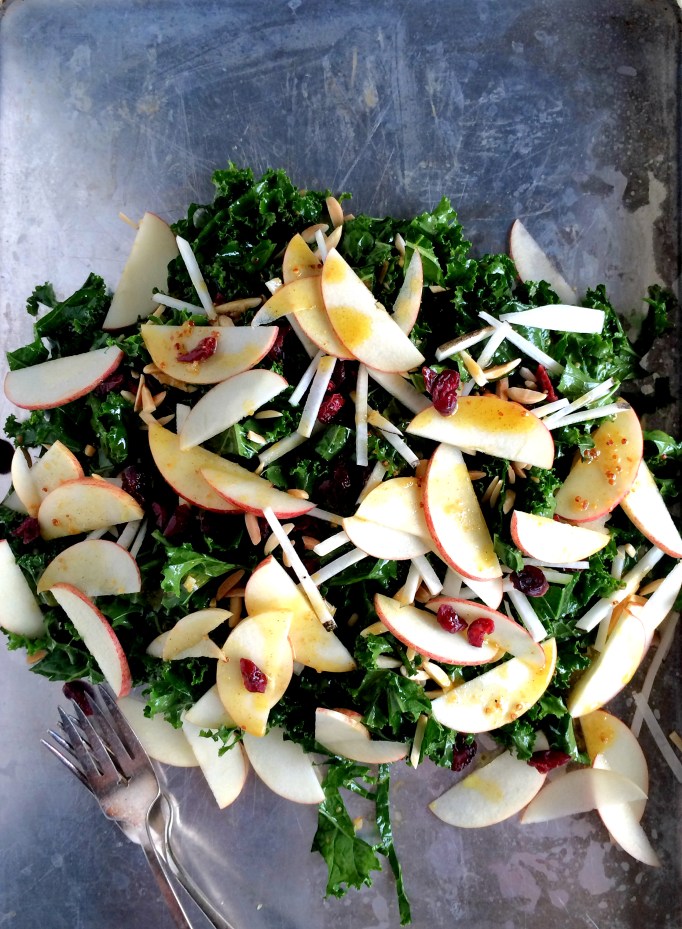 Apple Kale Salad with Curry Vinaigrette