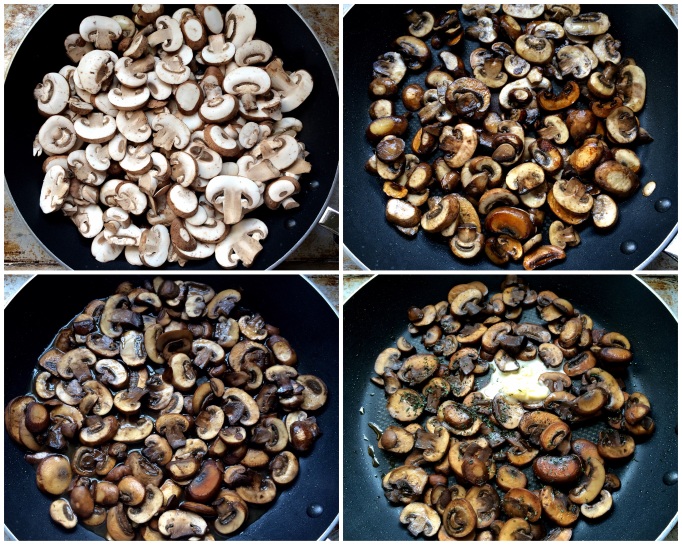 Lemon Thyme Polenta Bites with Arugula Pesto & Mushrooms