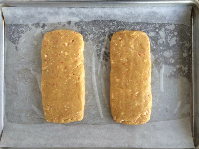 White Chocolate Covered Peppermint Biscotti
